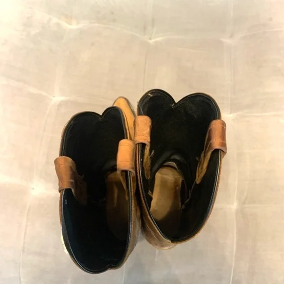 Tony Lama Cowboy Cowgirl Western Boots Leather Embroidered Brown Tan Size 8.5M - Picture 6 of 12